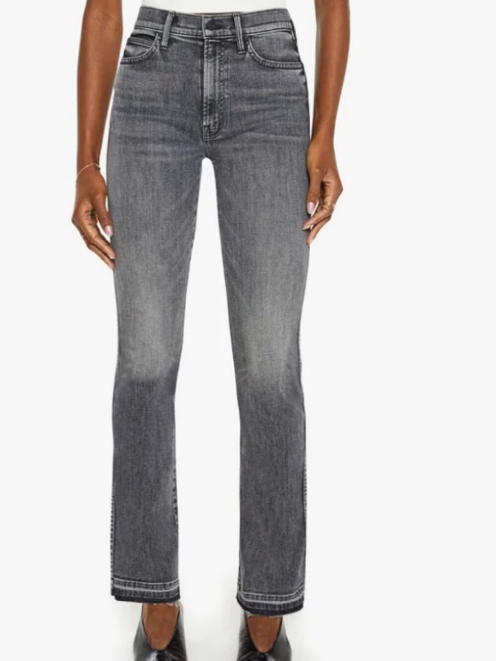 Mother‎ High Waisted Rascal Slice Undone Hem Jeans in Friday the 13th 27